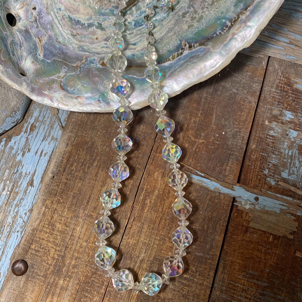 Vintage Art Deco Aurora Borealis Crystal Choker